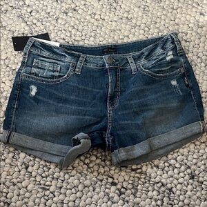 Silver Jeans Dark Blue Jean Shorts